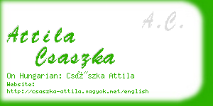 attila csaszka business card